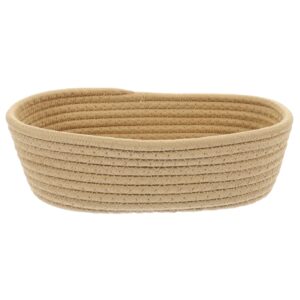 cabilock rope cotton basket, small woven storage bins, khaki color, 150 special features