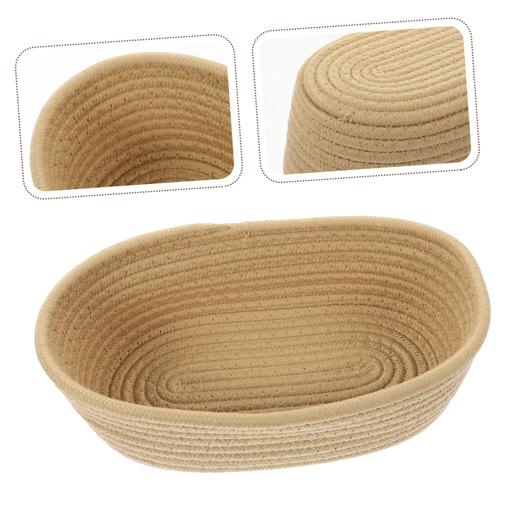 Cabilock Rope Cotton Basket, Small Woven Storage Bins, Khaki Color, 150 Special Features
