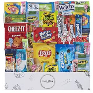 Mix Snacks Variety Pack for Adults - 40 Count Snack Box Candy Bulk Snack Food Mothers Day Gift - Healthy Variety Care Package