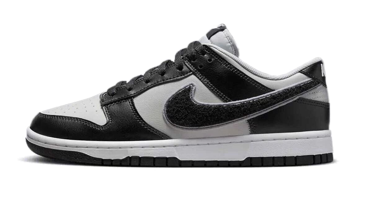 Nike Mens Dunk Low DQ7683 001 Chenille Swoosh Black Grey - Size 10.5