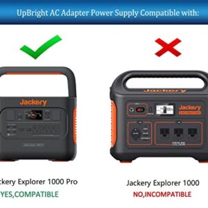 UpBright AC/DC Adapter Compatible with Jackery Explorer 1000 Pro 1000Pro JE-1000B Portable Power Station 1002Wh Solar Generator 43.2V 23.2Ah Li-ion Battery 12V-60V Charger PSU (Not fits Explorer 1000)