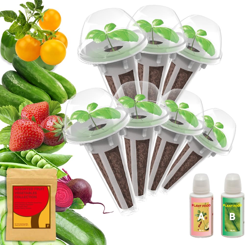 Seeds with Pod Kit Assorted Fruit & Vegetable for Aero, inbloom 5 Pods Hydroponics Growing System, 7-Pods (350+ Seeds Included Strawberry,Cherry Tomato,Dwarf Pea,Pepper,Radish,Beet,Cucumber)