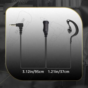 Retevis RT22P Walkie Talkie Earpiece with Mic 1 Pin 3.5mm, Double Cable, Side PTT, Compatible RT22P RB19 RB19P Two Way Radios, Soft C-Type Earhook Walkie-Talkie Earpiece(10 Pack)