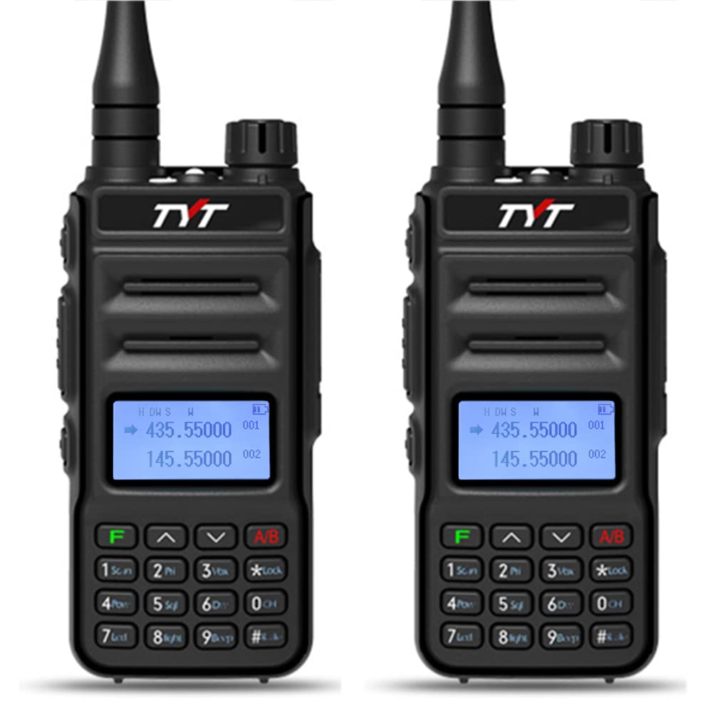 TYT TH-UV88 Ham Radio Handheld 2 Pack Two Way Radio Analog Amateur Dual Band VHF UHF Walkie Talkies for Adults Long Range, Rechargeable, 200 Channels, Scanner, LCD Display, DTMF, Support Chirp (Black)