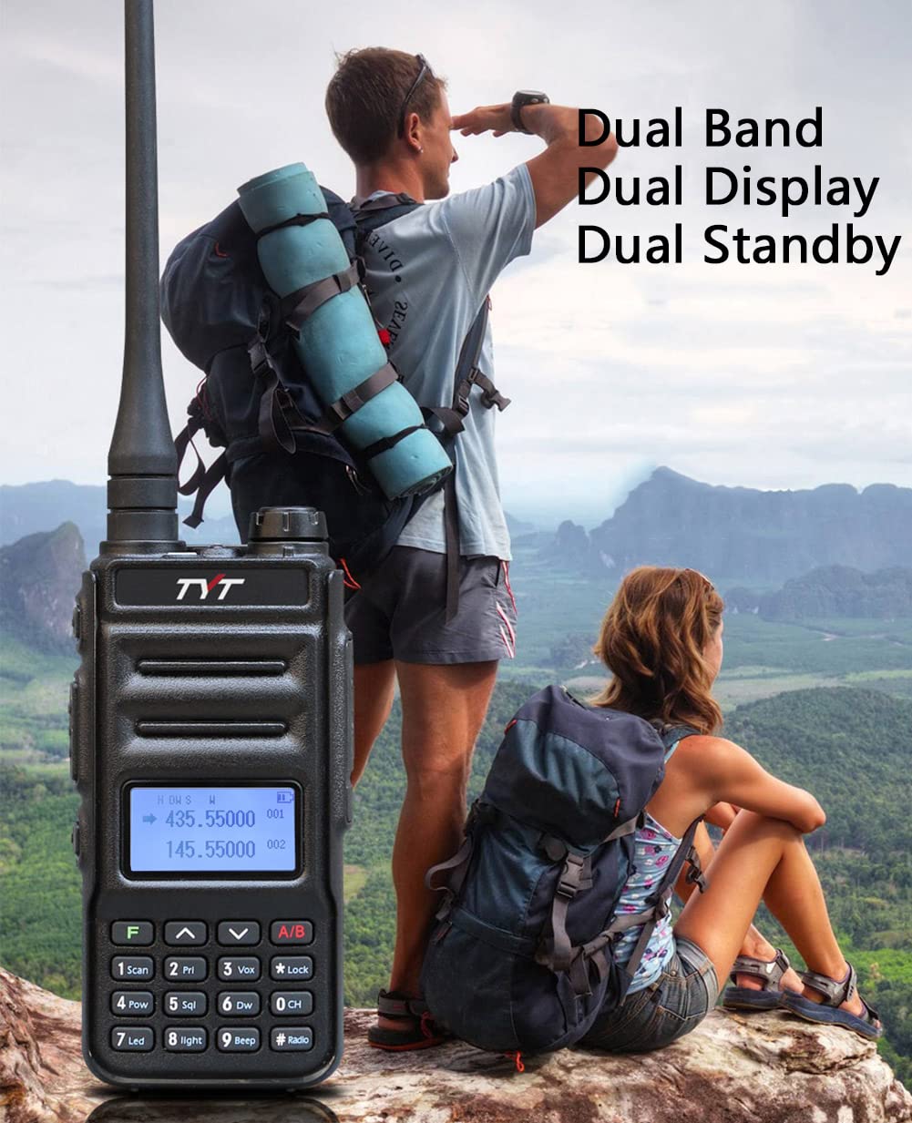 TYT TH-UV88 Ham Radio Handheld 2 Pack Two Way Radio Analog Amateur Dual Band VHF UHF Walkie Talkies for Adults Long Range, Rechargeable, 200 Channels, Scanner, LCD Display, DTMF, Support Chirp (Black)