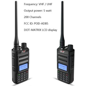 TYT TH-UV88 Ham Radio Handheld 2 Pack Two Way Radio Analog Amateur Dual Band VHF UHF Walkie Talkies for Adults Long Range, Rechargeable, 200 Channels, Scanner, LCD Display, DTMF, Support Chirp (Black)