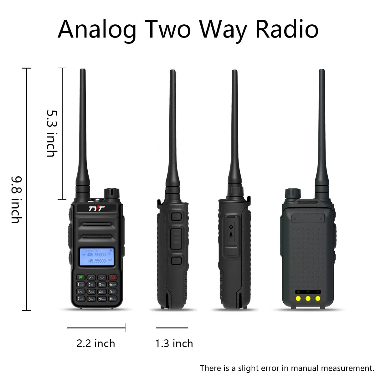 TYT TH-UV88 Ham Radio Handheld 2 Pack Two Way Radio Analog Amateur Dual Band VHF UHF Walkie Talkies for Adults Long Range, Rechargeable, 200 Channels, Scanner, LCD Display, DTMF, Support Chirp (Black)