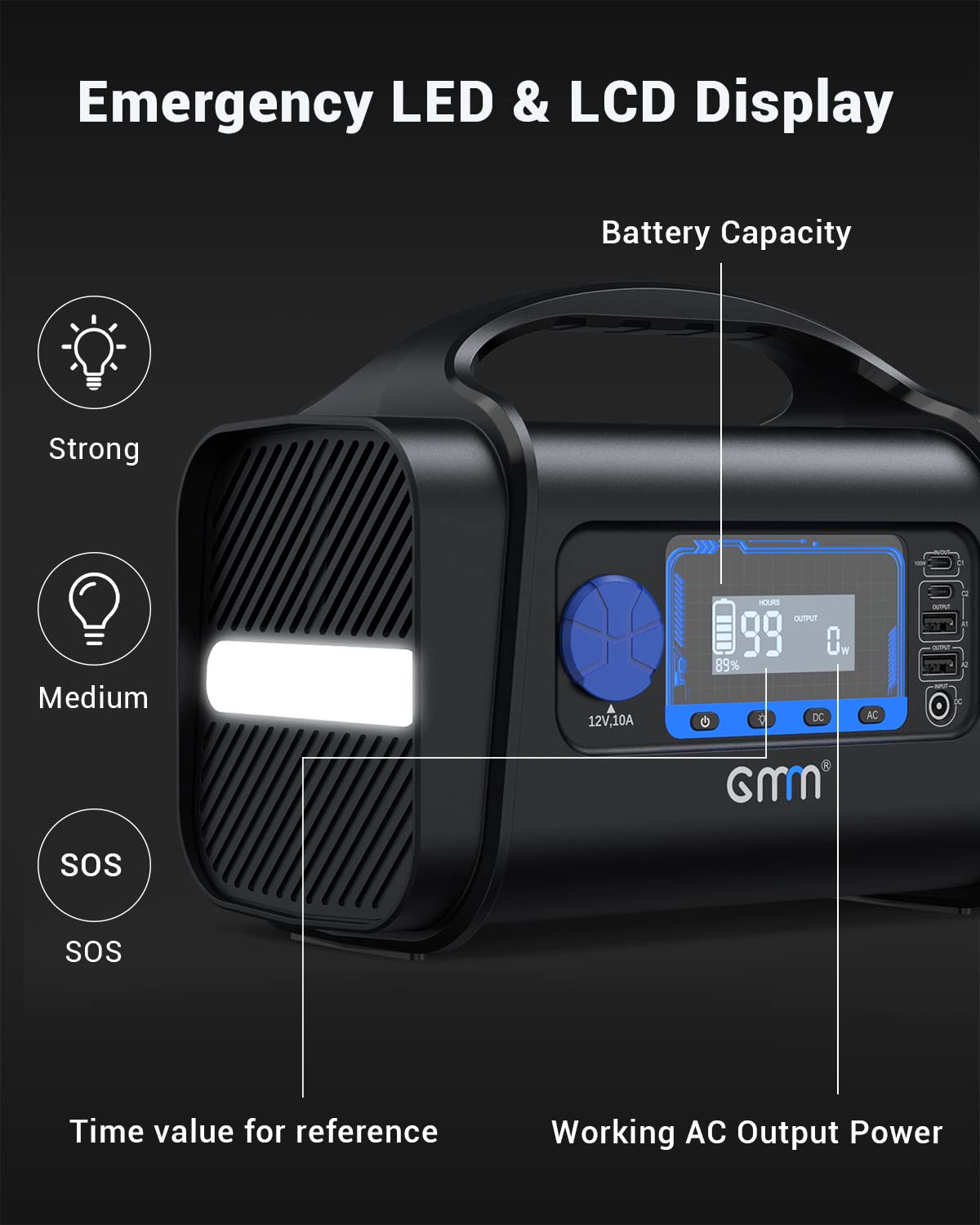 Portable Power Station 300W Outdoor Generator 296Wh Backup Lithium Battery Portable Generator with 100W USB C PD Output&Input, 2AC Outlet, 2 USB A& USB C, LED Flashlight for Outdoors Camping Travel