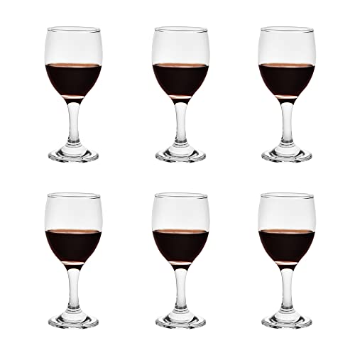 BTGLLAS 120ML 4 Ounce - Set of 6 Classic Red Wine Glasses Durable Clear White Lead-free Glass Cup For Party (Glass, 6Pcs4OZ)