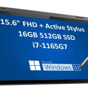 Lenovo IdeaPad Flex 5 5i 15.6" FHD 2-in-1 Touchscreen (Intel 4-Core i7-1165G7, 16GB RAM, 512GB SSD, Webcam, Active Stylus), Full HD IPS Convertible Laptop, Fingerprint, Backlit, Win 11 Home (Renewed)