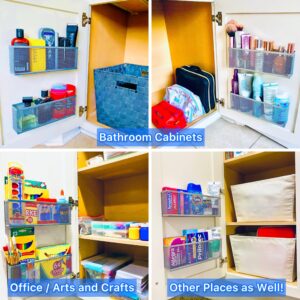 Slim Caddy LARGE Adhesive Cabinet Door Organizer | Optimize Your Cabinet Space | Kitchen Plastic Lids Organizer, Bathroom Accessories Storage, Under Sink, More | 2 PK, 10”L x 3.5”H x 1.8”D each