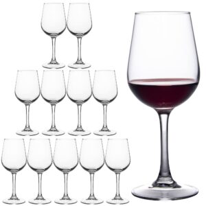 fawles fully tempered wine glasses, shock resistant wine glass set for red or white wine, dishwasher safe stem glasses for restaurants, bars, home (set of 12, 12 oz)