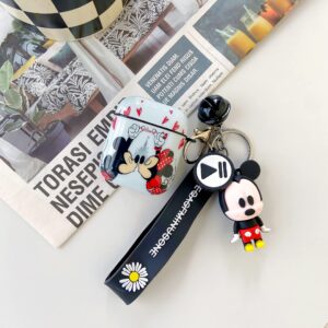 Cute Airpod Case, Airpod 2/1 case Personalise Custom Airpod Case Cover with Keychain/Lanyard Protective Hard Case Cover Skin Portable Shockproof Cover for Women Girls Wireless Airpod 2 Case (Mickey)