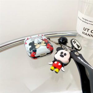 Cute Airpod Case, Airpod 2/1 case Personalise Custom Airpod Case Cover with Keychain/Lanyard Protective Hard Case Cover Skin Portable Shockproof Cover for Women Girls Wireless Airpod 2 Case (Mickey)