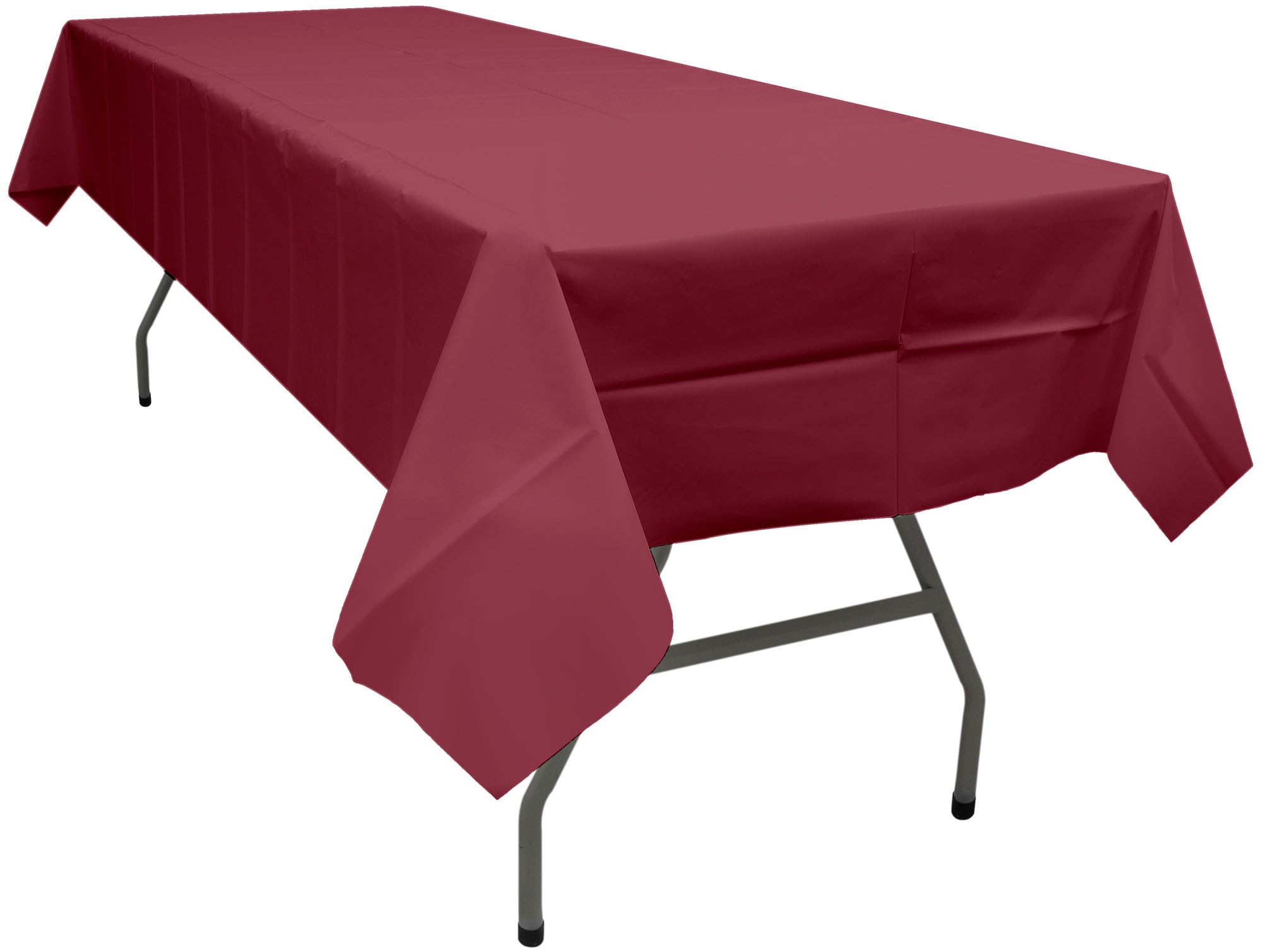 PARTY ULYJA Burgundy 2 Pack Plastic Tablecloth Rectangle 54 x 108 Inches Disposable Maroon Wine Red Sturdy Table Covers for Dining, Birthday, Wedding, Picnic, Event and Outdoor Use