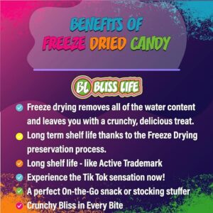 Bliss Life Freeze Dried Colorful Candy - Freeze Dried Candy Variety Pack, ASMR Candy - Sour Dry Freeze Candy with Unique Flavors - A Trendy, Novelty Treat Great for TikTok Challenge (5 oz)