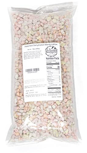 Dehydrated Mini Assorted Rainbow Marshmallows - 1 lb of Delicious Fresh Bulk Marshmallows