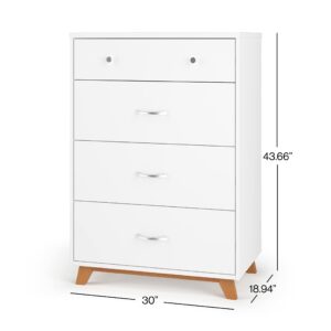 Child Craft SOHO Crib, 3-Drawer Dresser with Changing Table Topper Nursery Set, Chest, 3-Piece, Includes 4-in-1 Convertible Crib, Dresser with Topper, Chest (White/Natural)