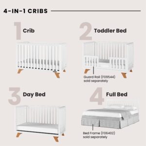 Child Craft SOHO Crib, 3-Drawer Dresser with Changing Table Topper Nursery Set, Chest, 3-Piece, Includes 4-in-1 Convertible Crib, Dresser with Topper, Chest (White/Natural)