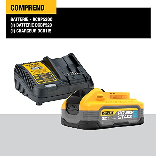 DEWALT Powerstack 20V MAX Battery Starter Kit, Rechargeable, 5Ah, Lithium Ion (DCBP520C)