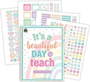 teacher created resources pastel pop lesson planner 8.5 inches x 11 inches
