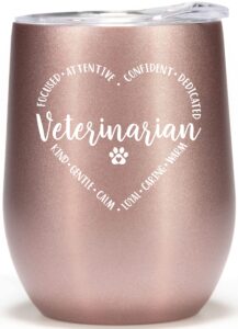 violet & gale veterinary gifts for women - 12oz tumbler cup wine glass - beautiful veterinarian coffee mug for vet students, vet school graduation gift