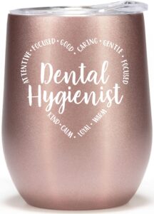 violet & gale dental hygienist gifts - 12oz tumbler cup wine glass- beautiful coffee mug for dental office