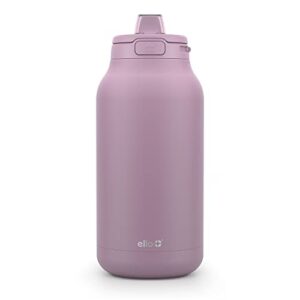 ello hydra 64oz half gallon vacuum insulated stainless steel jug with locking, leak-proof lid and soft silicone straw, metal reusable water bottle, keeps cold all day, mauve
