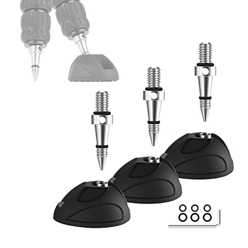 NEEWER Universal Tripod Feet Pad with Detachable Tripod Spikes, 3 Set Non Slip 60mm Diameter Tripod Monopod Rubber Feet Spikes Replacement with 3/8" Screw, Extra Stability and Flexible Angle