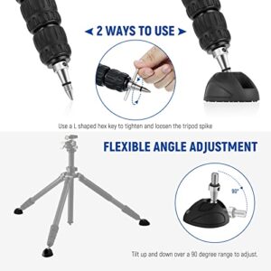 NEEWER Universal Tripod Feet Pad with Detachable Tripod Spikes, 3 Set Non Slip 60mm Diameter Tripod Monopod Rubber Feet Spikes Replacement with 3/8" Screw, Extra Stability and Flexible Angle