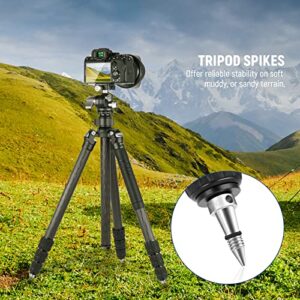 NEEWER Universal Tripod Feet Pad with Detachable Tripod Spikes, 3 Set Non Slip 60mm Diameter Tripod Monopod Rubber Feet Spikes Replacement with 3/8" Screw, Extra Stability and Flexible Angle