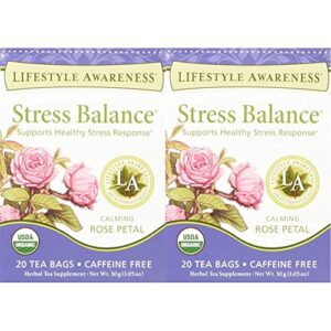 lifestyle awareness teas, caffeine free stress balance tea, 20 count (pack of 2)