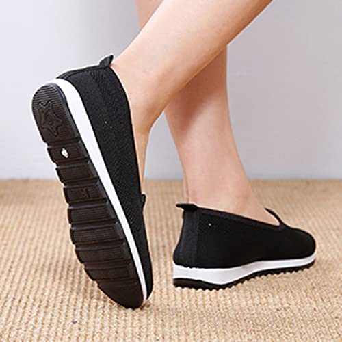 USYFAKGH Womens Slip On Shoes Walking Shoes Sock Sneakers - Mesh Slip On Air Cushion Lady Girls Modern Jazz Dance Easy Shoes Platform