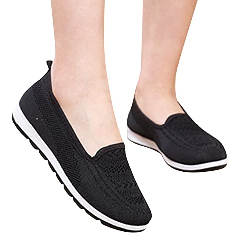 USYFAKGH Womens Slip On Shoes Walking Shoes Sock Sneakers - Mesh Slip On Air Cushion Lady Girls Modern Jazz Dance Easy Shoes Platform