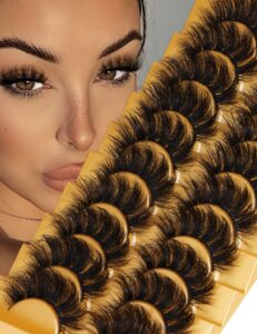 eyelashes mink lashes fluffy natural look wispy full eye lashes 8d 20 mm long c curl strip eyelashes pack 10 pairs reusable fake eyelashes that look like extensions by goddvenus