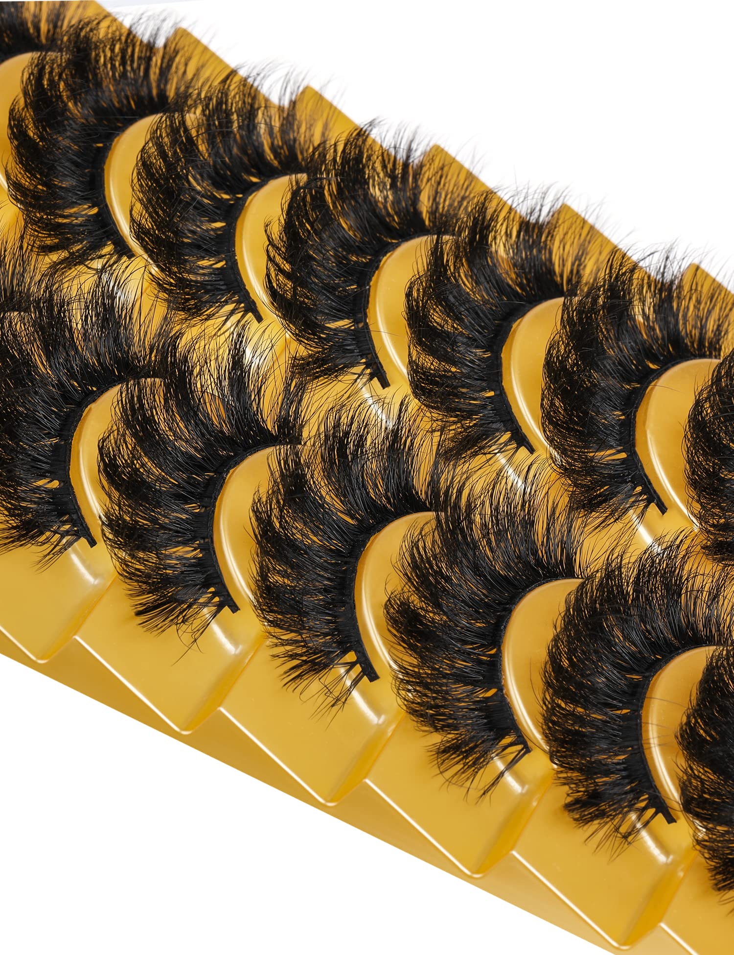 Eyelashes Mink Lashes Fluffy Natural Look Wispy Full Eye Lashes 8D 20 mm Long C Curl Strip Eyelashes Pack 10 Pairs Reusable Fake Eyelashes That Look Like Extensions by GODDVENUS