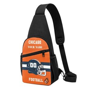 Chicago Sling Bag for Men Women Custom Name and Number Crossbody Bag Crossbody Sling Backpack Shoulder Chest Bag Travel Hiking Daypack for Outdoor Travel Sports
