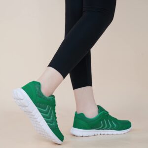 DUOYANGJIASHA Sneakers for Women Running Shoes: Slip On Casual Walking Shoes Non Slip Comfortable Fashion Tennis Shoes Mesh Lightweight Sneaker for Work Green