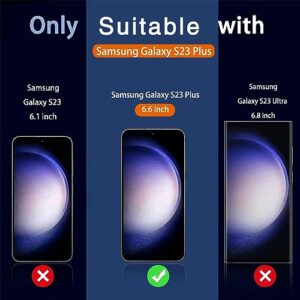 Milomdoi [3+3 Pack] for Samsung Galaxy S23 Plus S23+ Privacy Screen Protector Tempered Glass Accessories 3 Pack Privacy Screen Samsung Galaxy S23 Plus S23+ 3 Pack Camera Lens protector Case Friendly