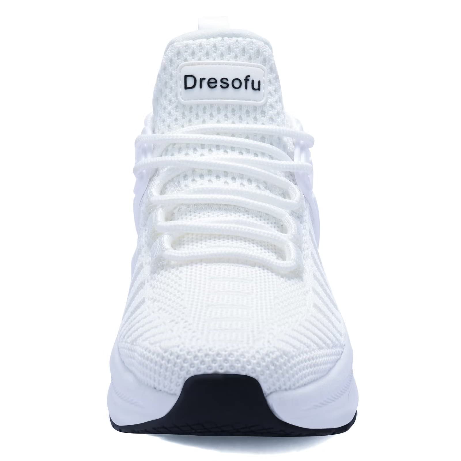 Dresofu Athletic Walking Shoes for Women Running Jogging Tennis Fitness Sneaker Arch Support Cushion Mesh Sports Sneakers, White, US Size 8