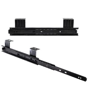 10in/12in keyboard tray slides black 1-pair heavy duty metal ball bearing drawer runners - can support 40kg - 3 fold extension - for under desk computer slides/cabinet slides ( color : black , size :