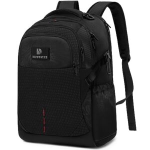 diffosine laptop backpack 15.6 inch travel backpacks extra large tsa friendly college business gaming computer anti theft backpack durable hiking work daypack for men women(15.6 inch, black)