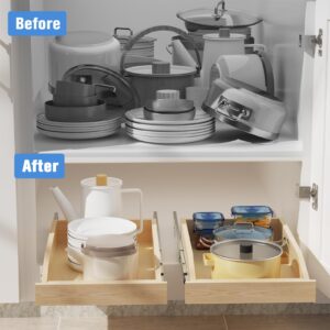 LOVMOR Pull Out Cabinet Organizer 13½”W x 21”D, Cabinet Pull Out Shelves with Soft Close, Pull Out Cabinet Shelf, Cabinet Drawers Slide Out for Kitchen Base Cabinet