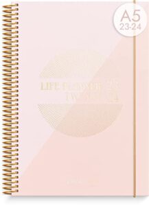 burde calendar 2023 2024 life planner pink | august 25 2023 to jul 31 2024 | in german | 120 gsm paper | pink | 21.5 x 16 cm | weekly planner | with stickers