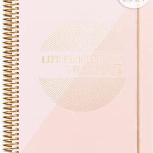 Burde Calendar 2023 2024 Life Planner Pink | August 25 2023 to Jul 31 2024 | in German | 120 gsm Paper | Pink | 21.5 x 16 cm | Weekly Planner | With Stickers