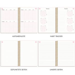 Burde Calendar 2023 2024 Life Planner Pink | August 25 2023 to Jul 31 2024 | in German | 120 gsm Paper | Pink | 21.5 x 16 cm | Weekly Planner | With Stickers