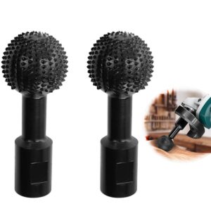 2 pcs sphere rotary burr with 5/8-11 threads for 4 1/2 and 5 inch angle grinder, wood carving burrs for carving grinding polishing engraving