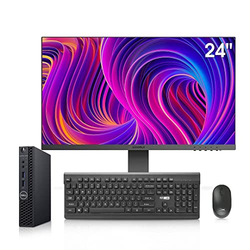 Dell OptiPlex 3060 Mini PC Windows 11 Desktop Computers with 24 Inch Full HD Monitor, Intel Hexa-Core i5-8500T,32GB DDR4 1TB M.2 NVMe SSD,AX210 Built-in WiFi 6e,HDMI Wireless Keyboard Mouse(Renewed)