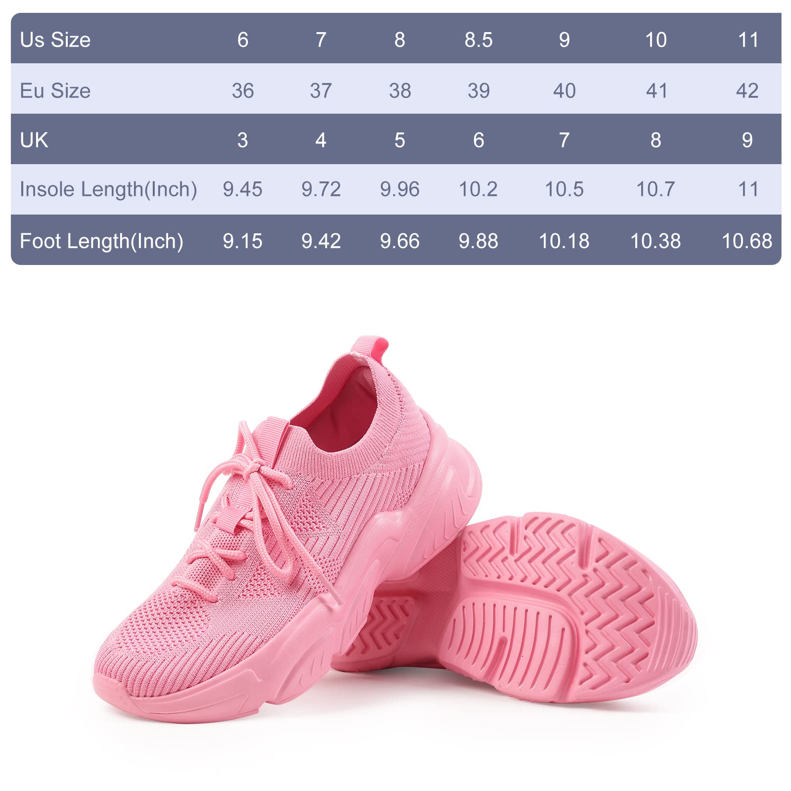 Hasina Womens Walking Shoes Slip On Mesh White and Hot Pink Sneakers Lightweight Breathable Comfortable Casual Running Shoes （Pink,8.5）