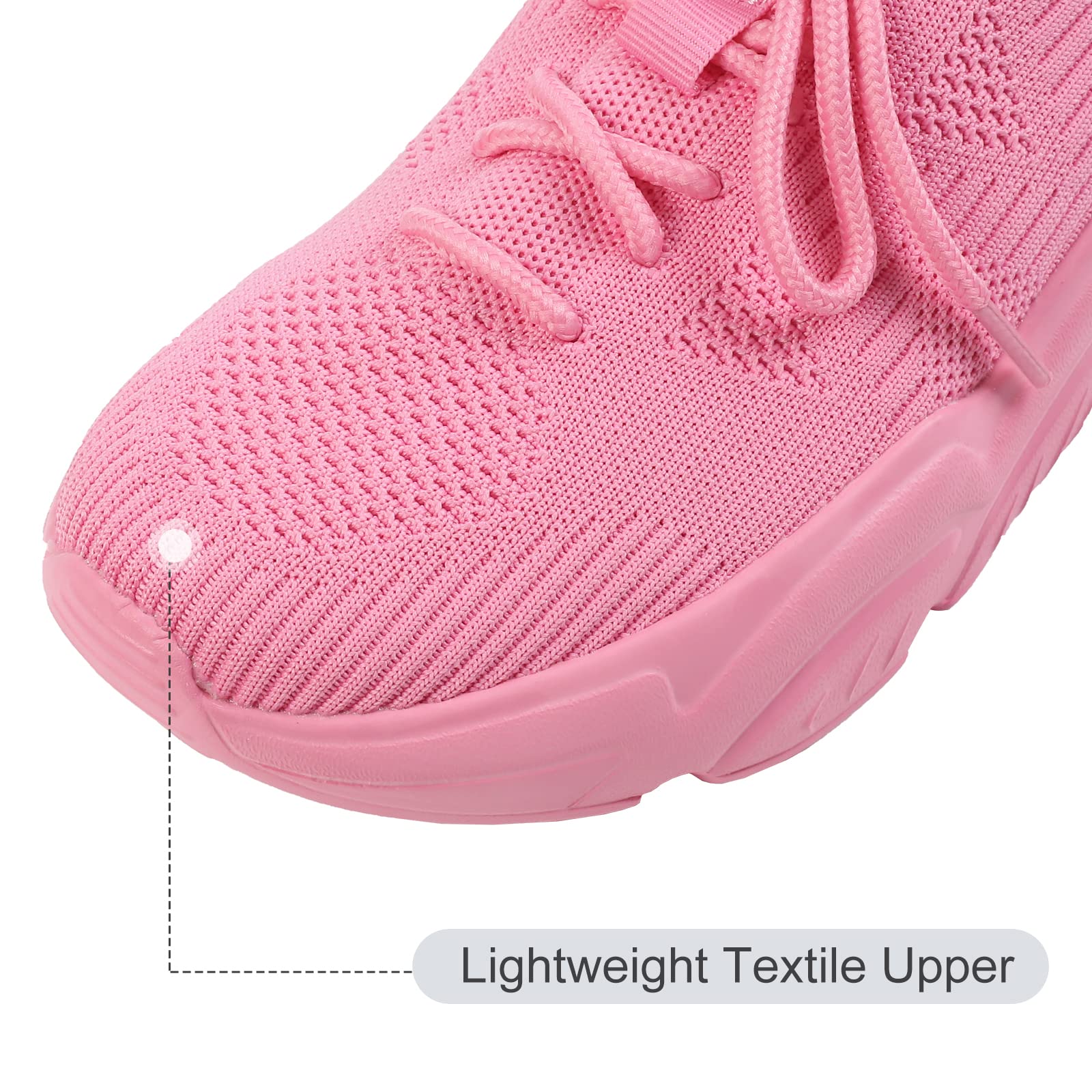 Hasina Womens Walking Shoes Slip On Mesh White and Hot Pink Sneakers Lightweight Breathable Comfortable Casual Running Shoes （Pink,8.5）